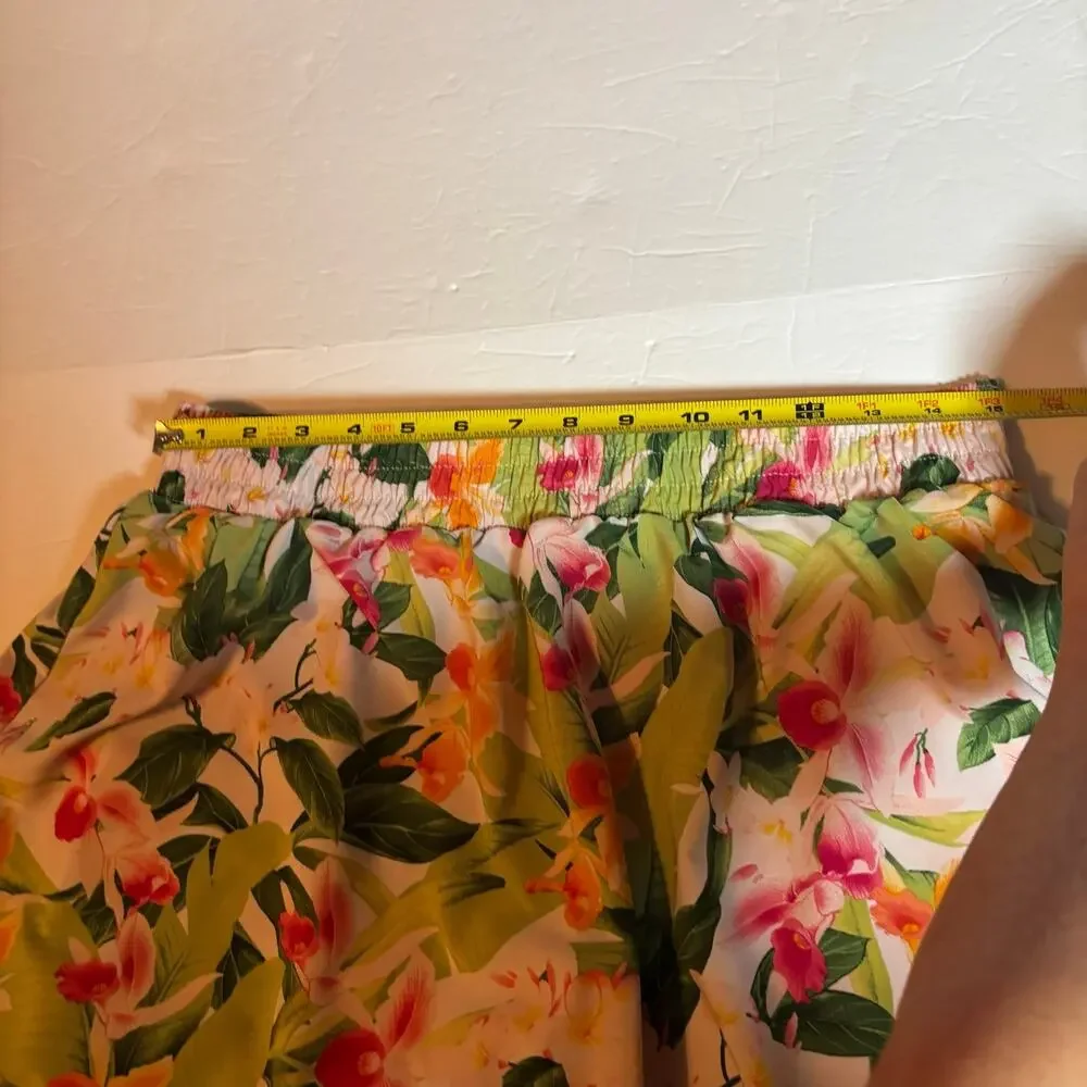 Tommy Bahama Womens XL Tropical Floral Pull On Skort Resort Golf Travel Skirt